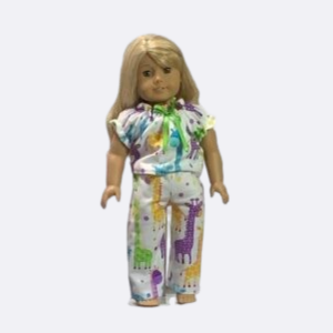 Giraffe pj’s will keep your doll comfy during her sleep