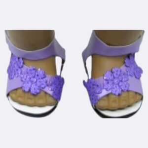 Leather Lavender Flower Sandals
