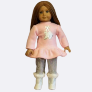 Silver Sparkle Leggings & Pink Skate Peplum Top