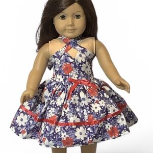 Red, white, and blue floral dress